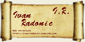 Ivan Radonić vizit kartica